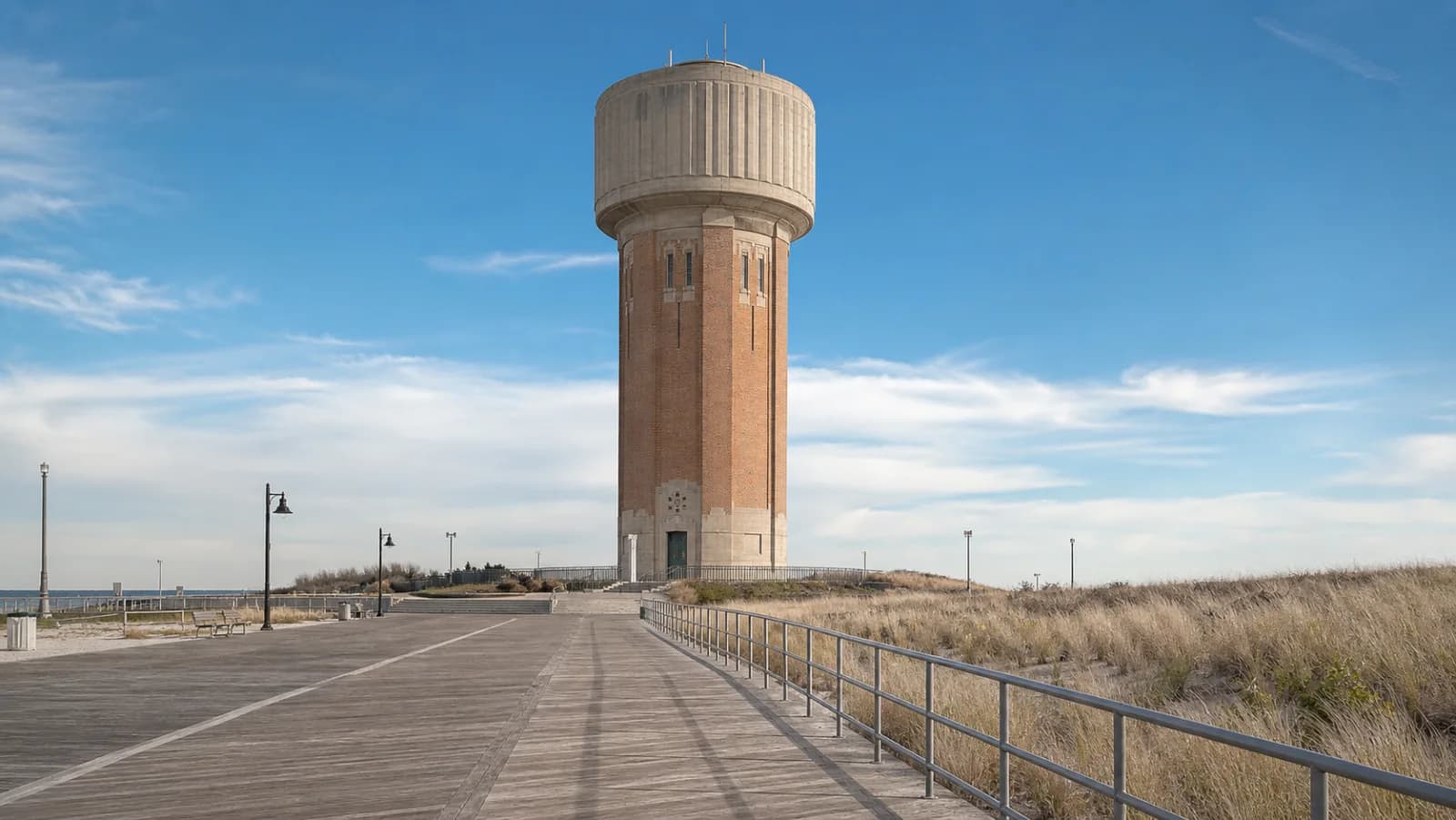 Jones Beach landmark tower and boardwalk
